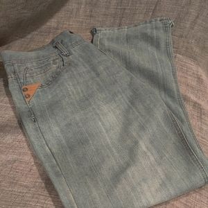ROK Men's Blue Jeans Size 38x30 RkbF1.Jeans slit at bottom ,has some flaws in st